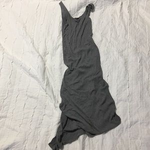 F21 Gray Maxi Dress Slit Both Sides